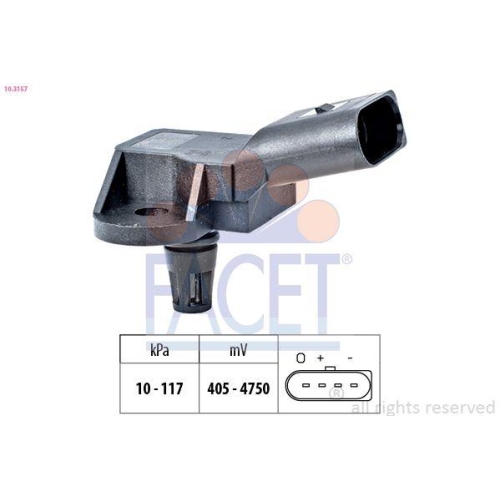 Drucksensor Bremskraftverst&auml;rker Facet 10.3157 Made In Italy - Oe Equivalent VW