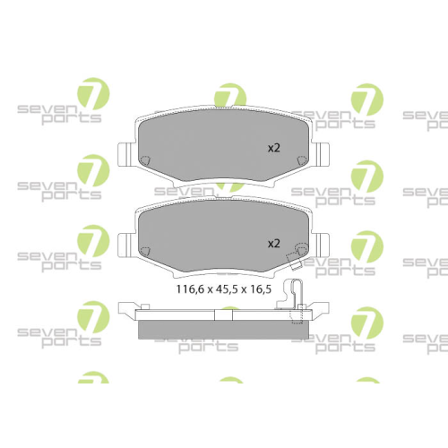 Bremsbelagsatz Scheibenbremse 7 Seven Parts SVP25930 f&uuml;r Dodge 1. Hinterachse