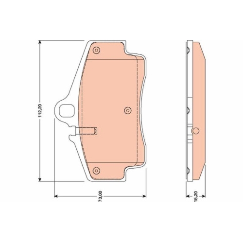 Bremsbelagsatz Scheibenbremse Trw GDB1757 f&uuml;r Porsche Hinterachse
