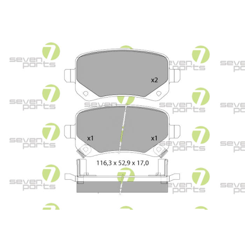 Bremsbelagsatz Scheibenbremse 7 Seven Parts SVP25940 f&uuml;r Chrysler Dodge Fiat