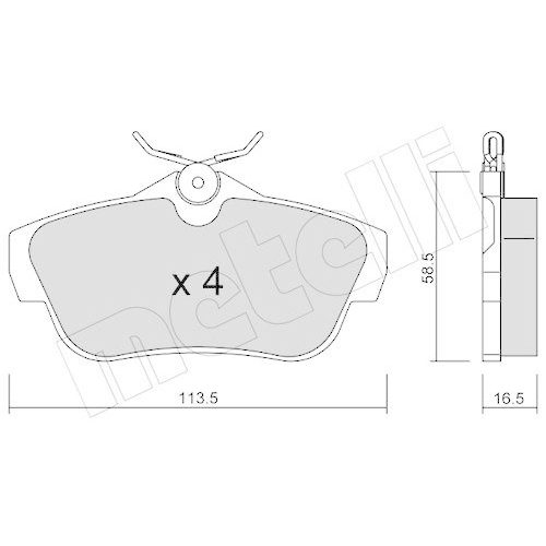 Bremsbelagsatz Scheibenbremse Metelli 22-0712-0 f&uuml;r Citro&euml;n Fiat Peugeot Toyota