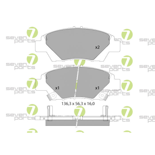 Bremsbelagsatz Scheibenbremse 7 Seven Parts SVP25950 f&uuml;r Honda 1. Vorderachse