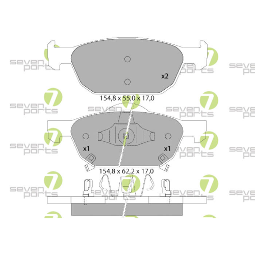 Bremsbelagsatz Scheibenbremse 7 Seven Parts SVP25960 f&uuml;r Honda 1. Vorderachse
