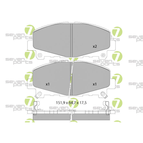 Bremsbelagsatz Scheibenbremse 7 Seven Parts SVP25970 f&uuml;r Honda 1. Vorderachse