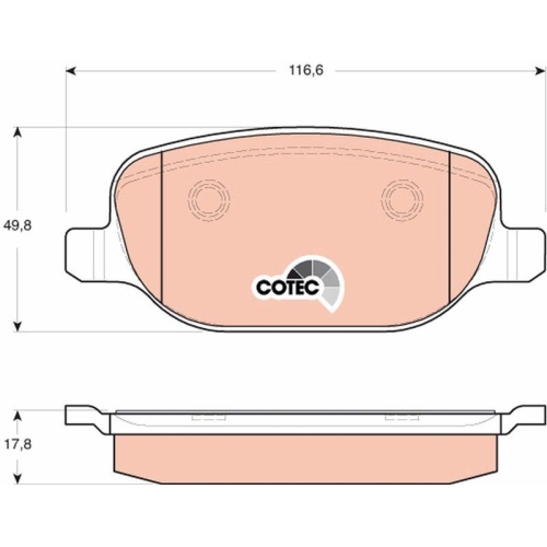 Bremsbelagsatz Scheibenbremse Trw GDB1649 Cotec f&uuml;r Alfa Romeo Lancia Porsche