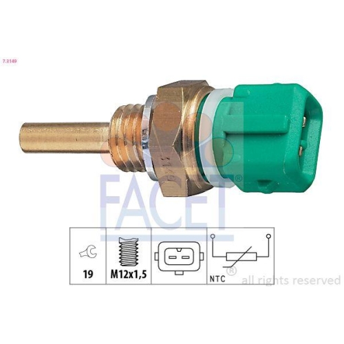 Sensor K&uuml;hlmitteltemperatur Facet 7.3149 Made In Italy - Oe Equivalent f&uuml;r Fiat