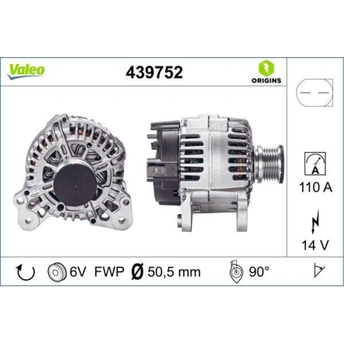 Generator Valeo 439752 Valeo Origins New Oe Technologie f&uuml;r Audi Mercedes Benz