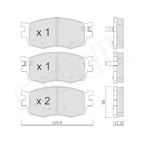Bremsbelagsatz Scheibenbremse Metelli 22-0724-0 f&uuml;r Hyundai Kia Vorderachse