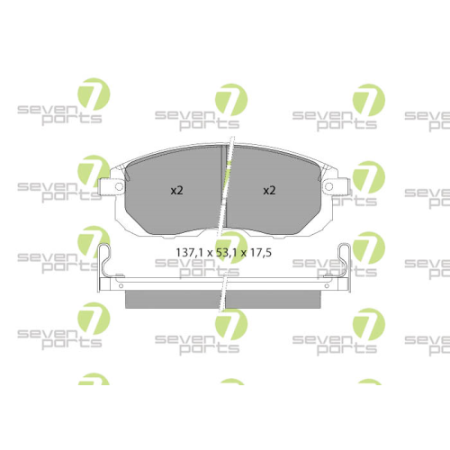 Bremsbelagsatz Scheibenbremse 7 Seven Parts SVP26021 f&uuml;r Nissan 1. Vorderachse