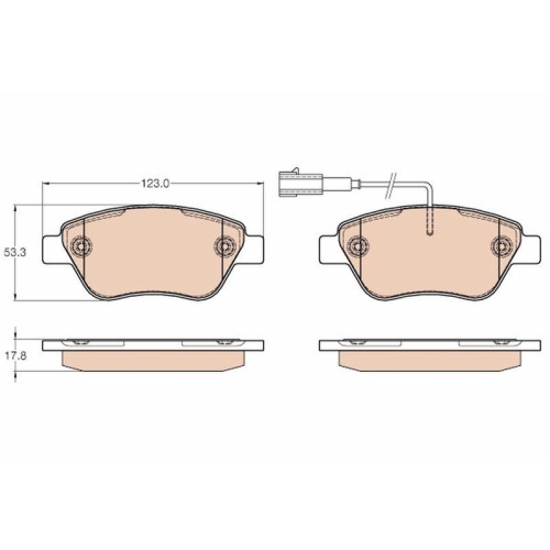 Bremsbelagsatz Scheibenbremse Trw GDB1654 Cotec f&uuml;r Alfa Romeo Fiat Lancia