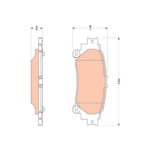 Bremsbelagsatz Scheibenbremse Trw GDB3497 f&uuml;r Toyota Lexus Hinterachse