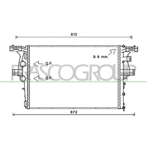 Radiator Engine Cooling Prasco FT929R002 Prascoselection for Fiat Iveco