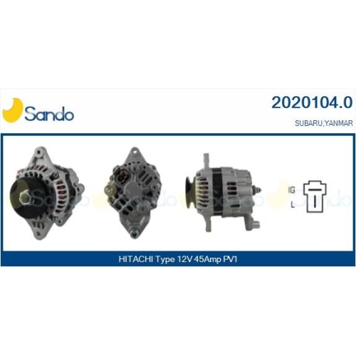 Generator Sando 2020104.0 f&uuml;r Mitsubishi Subaru Suzuki Hitachi Yanmar