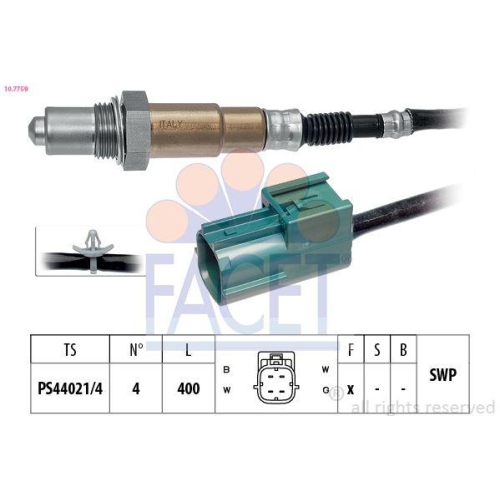 Lambdasonde Facet 10.7759 Made In Italy - Oe Equivalent f&uuml;r Nissan Renault