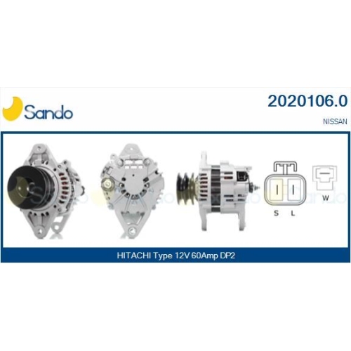 Generator Sando 2020106.0 für Nissan Hitachi