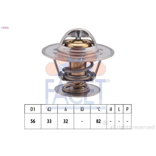 Thermostat K&uuml;hlmittel Facet 7.8225S Made In Italy - Oe Equivalent f&uuml;r Fiat