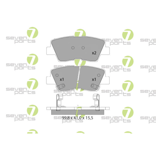 Bremsbelagsatz Scheibenbremse 7 Seven Parts SVP28630 f&uuml;r Hyundai Kia Ssangyong