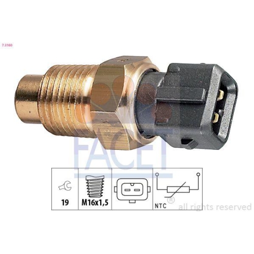 Sensor K&uuml;hlmitteltemperatur Facet 7.3160 Made In Italy - Oe Equivalent f&uuml;r Fiat