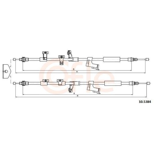 Seilzug Feststellbremse Cofle 10.5384 für Ford Hinten