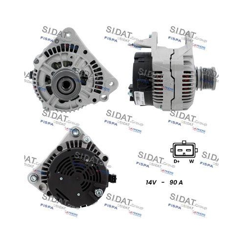 Generator Sidat A12BH1281A2 f&uuml;r Audi Seat Skoda VW Vag