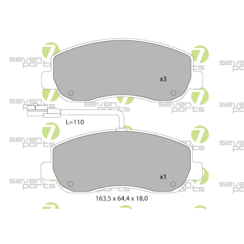 Bremsbelagsatz Scheibenbremse 7 Seven Parts SVP26140 f&uuml;r Citro&euml;n Nissan Opel