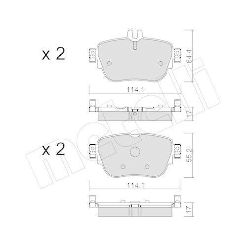 Bremsbelagsatz Scheibenbremse Metelli 22-1136-0 f&uuml;r Mercedes Benz Mercedes Benz