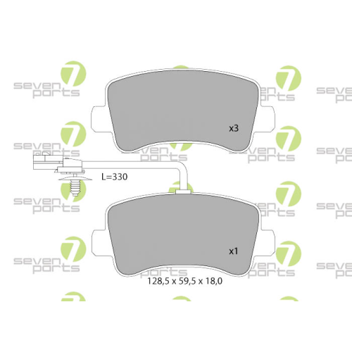 Bremsbelagsatz Scheibenbremse 7 Seven Parts SVP26150 f&uuml;r Citro&euml;n Nissan Opel