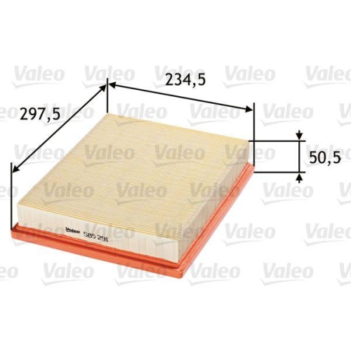 Luftfilter Valeo 585291 f&uuml;r Opel Saab Vauxhall Cadillac