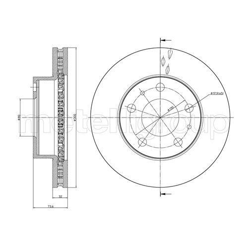 Bremsscheibe Metelli 23-0885C für Citroën Fiat Peugeot Vorderachse