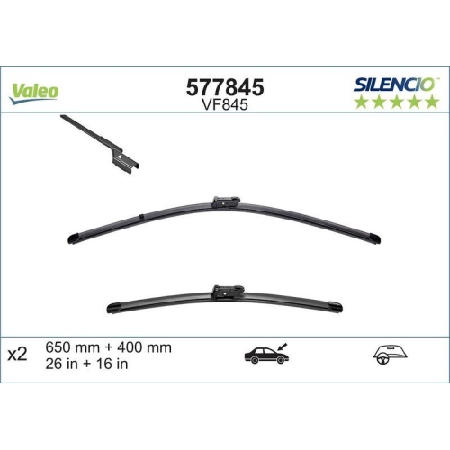 Wischblatt Valeo 577845 Silencio Flat Blade Set für Toyota Vorne