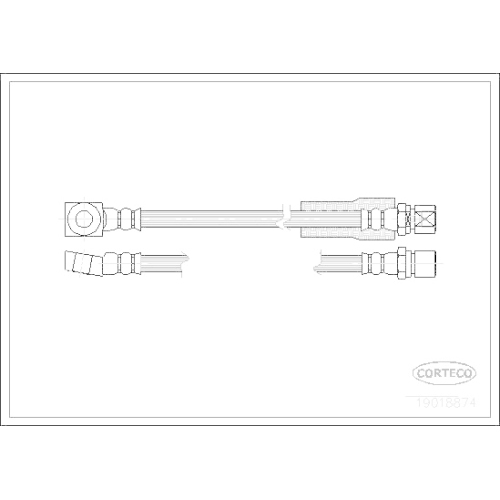 Bremsschlauch Corteco 19018874 f&uuml;r Opel Saab Vauxhall Vorderachse Rechts Vorne