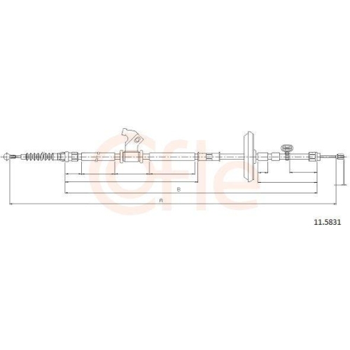 Seilzug Feststellbremse Cofle 11.5831 f&uuml;r Opel Hinten Links