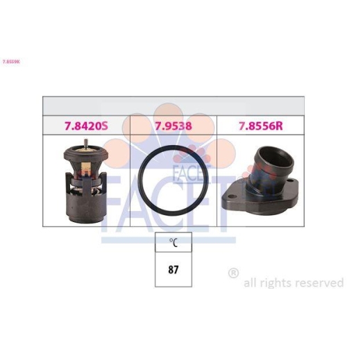 Thermostat Kühlmittel Facet 7.8559K Made In Italy - Oe Equivalent für