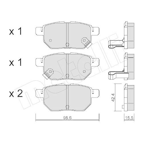 Bremsbelagsatz Scheibenbremse Metelli 22-0746-0 f&uuml;r Toyota Great Wall
