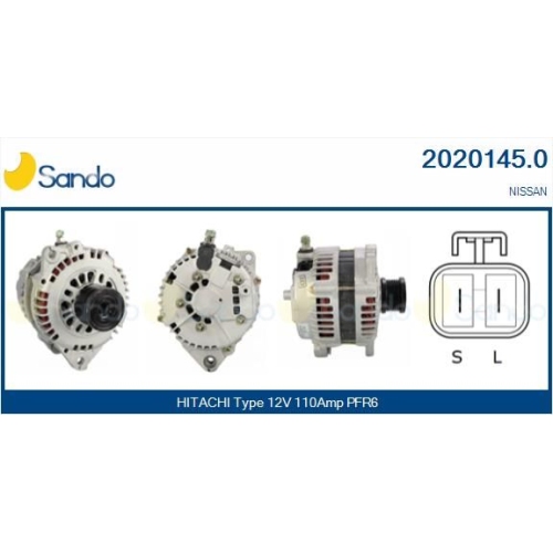 Generator Sando 2020145.0 f&uuml;r Nissan Hitachi