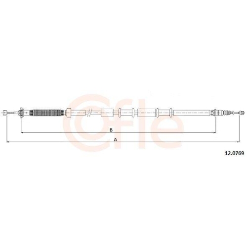 Seilzug Feststellbremse Cofle 12.0769 f&uuml;r Fiat Hinten Links Hinten Rechts