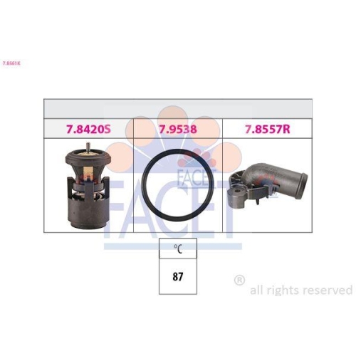 Thermostat K&uuml;hlmittel Facet 7.8561K Made In Italy - Oe Equivalent f&uuml;r