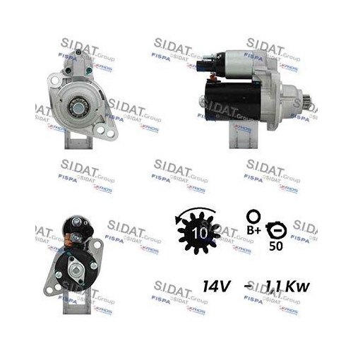 Starter Sidat S12BH0072A2 für Audi Seat Skoda VW Vag