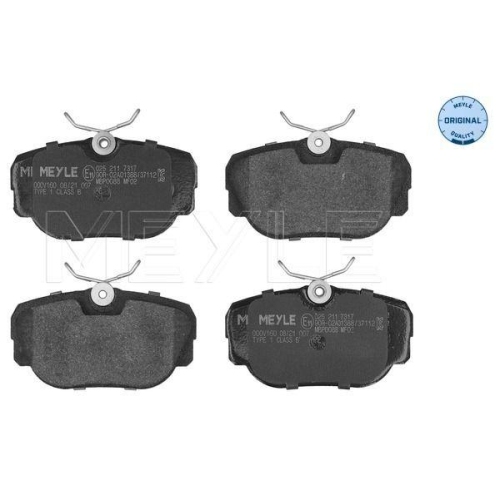Bremsbelagsatz Scheibenbremse Meyle 0252117317 Meyle-original: True To Oe. f&uuml;r