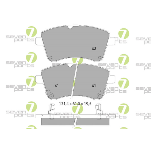 Bremsbelagsatz Scheibenbremse 7 Seven Parts SVP26260 f&uuml;r Hyundai Kia
