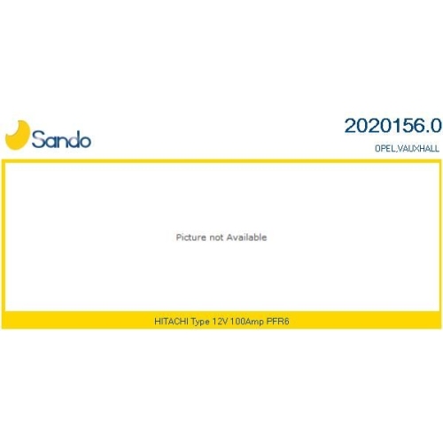 Generator Sando 2020156.0 f&uuml;r Isuzu Opel Vauxhall Hitachi