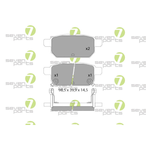 Bremsbelagsatz Scheibenbremse 7 Seven Parts SVP26280 f&uuml;r Suzuki 1. Hinterachse