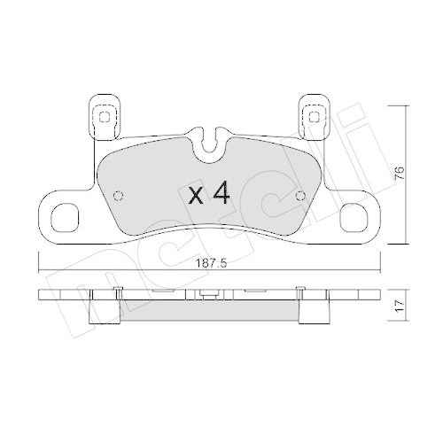 Bremsbelagsatz Scheibenbremse Metelli 22-0958-3 f&uuml;r Porsche VW Hinterachse