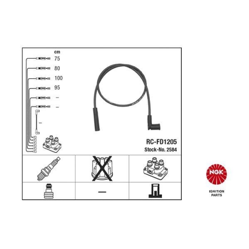 Z&uuml;ndleitungssatz Ngk 2584 f&uuml;r Ford