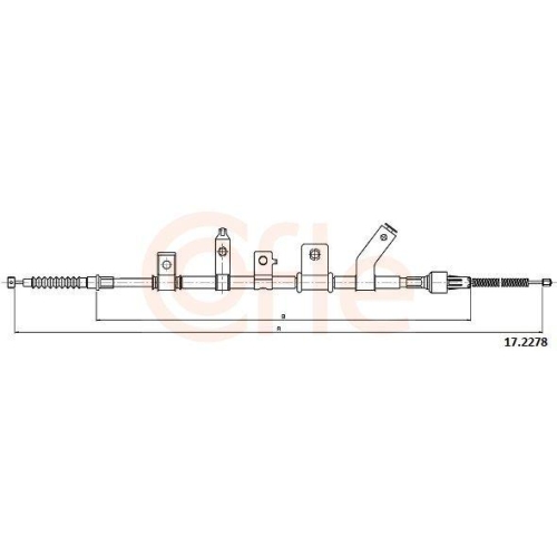 Seilzug Feststellbremse Cofle 17.2278 für Mitsubishi Hinten Links