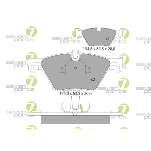 Bremsbelagsatz Scheibenbremse 7 Seven Parts SVP26300 f&uuml;r Bmw Mini 1. Vorderachse