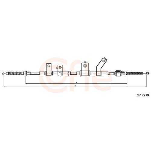 Seilzug Feststellbremse Cofle 17.2279 f&uuml;r Mitsubishi Hinten Rechts
