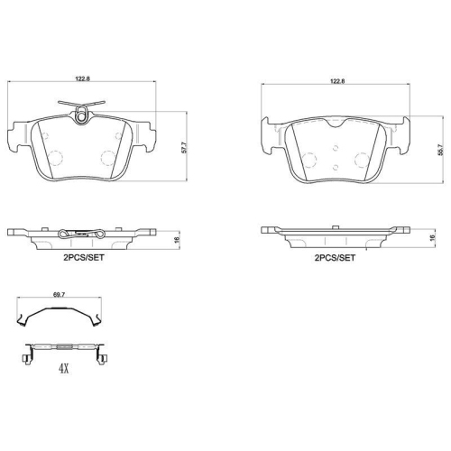 Bremsbelagsatz Scheibenbremse Brembo P85184 Prime Line f&uuml;r Ford Skoda VW Cupra