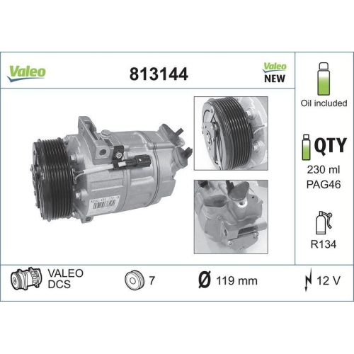 Kompressor Klimaanlage Valeo 813144 Valeo Origins New Oe Technologie f&uuml;r Nissan