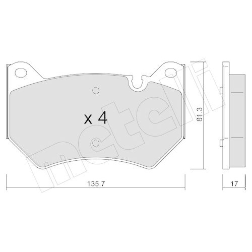 Bremsbelagsatz Scheibenbremse Metelli 22-1170-0 f&uuml;r Audi Vorderachse